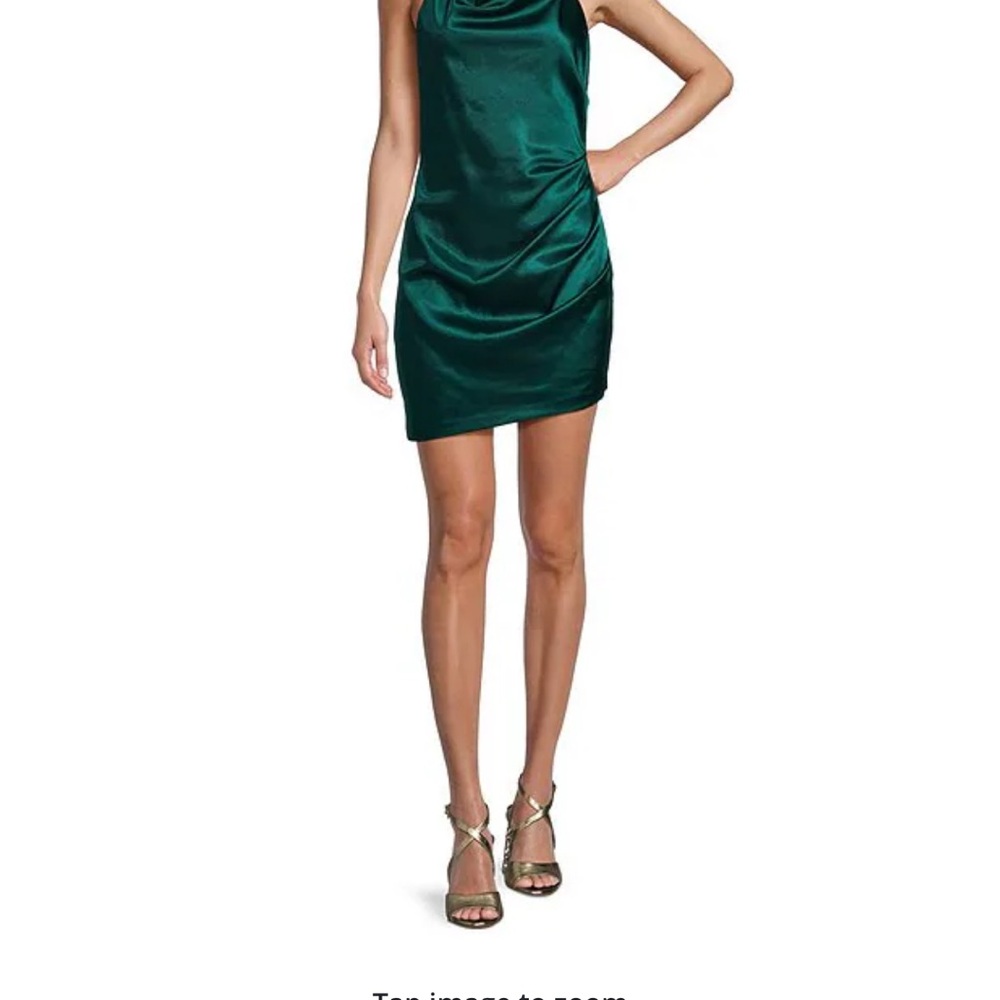 Elegant Green Satin Dress